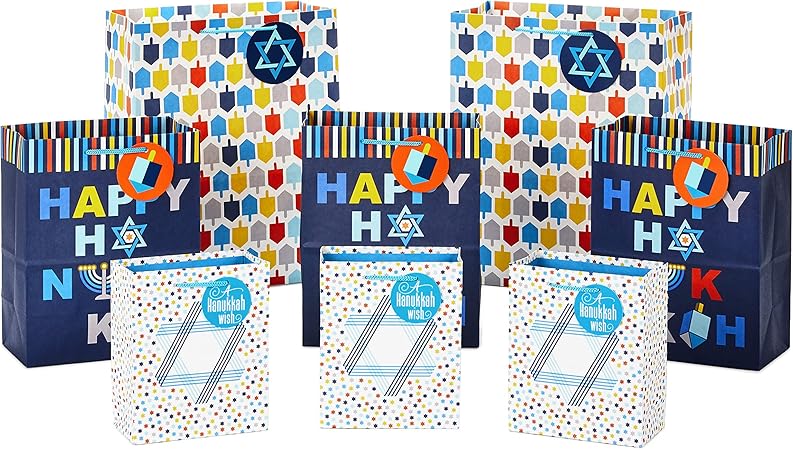 Hallmark (8 Gift Bags 3 Small 6", 3 Medium 9", 2 Large 13