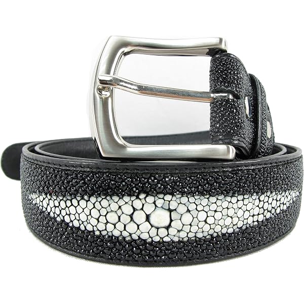 Pelgio Genuine Polished Stingray Shagreen Skin Leather Men display picture 1