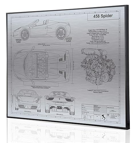 Amazoncom Ferrari 458 Italia Spider Blueprint Artwork