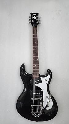 IYV ISMR-200 6 String Solid Body Electric Guitar, Black