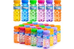 JOYIN Bubble Bottles 6/12/24/36PCS (4oz Solution), Bubbles for Toddlers 1-3, Blow Bubbles Solution Wand Bulk for Party Favors for Kids, Toddler Summer Outdoor Toys Gift for Kids (6)