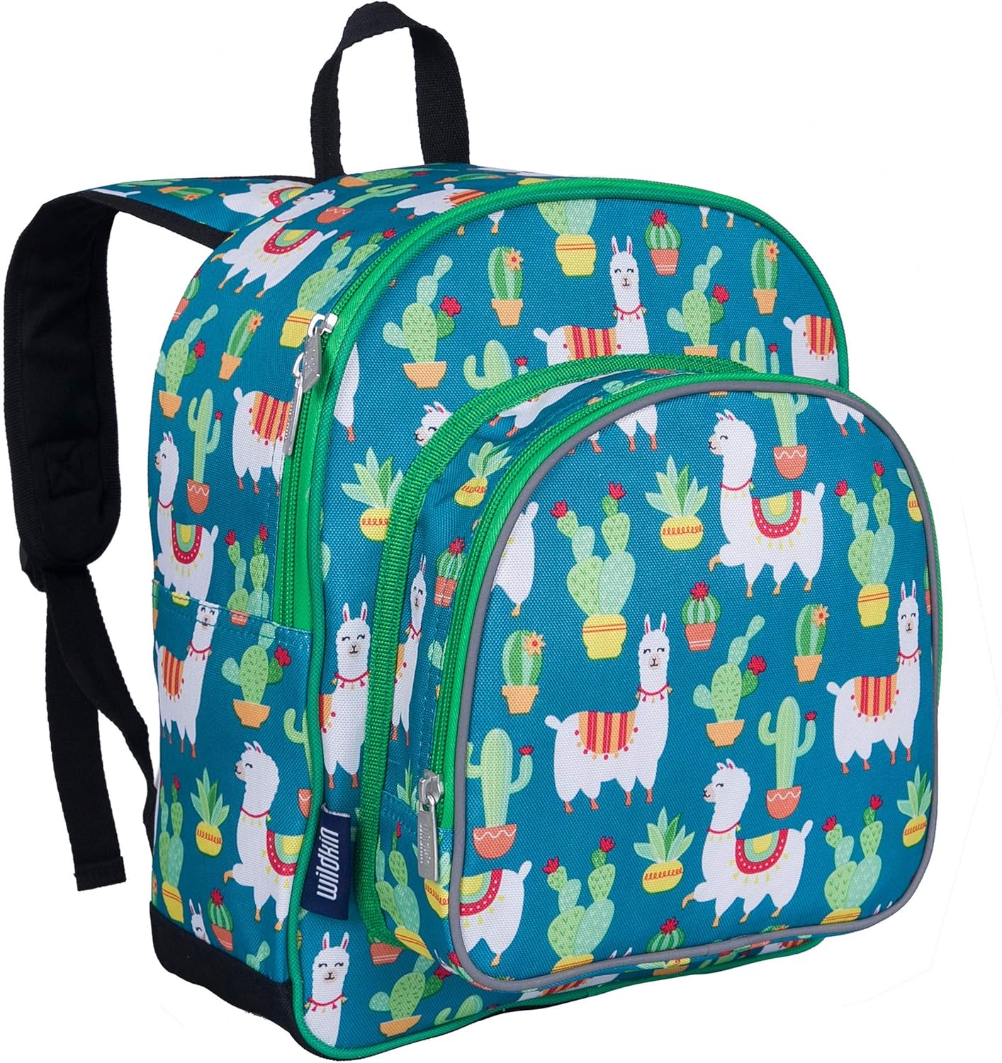 Wildkin 12 Inches Backpack for Toddlers, Boys and Girls, Ideal for Daycare, Preschool and Kindergarten, Perfect Size for School and Travel, Mom's Choice Award Winner, Olive Kids (Llamas and Cactus)