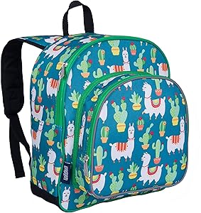 Wildkin 12 Inches Backpack for Toddlers, Boys and Girls, Ideal for Daycare, Preschool and Kindergarten, Perfect Size for School and Travel, Mom's Choice Award Winner, Olive Kids (Llamas and Cactus)