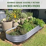 Land Guard Galvanized Raised Garden Bed Kit Oval 48x24x12 in view 3