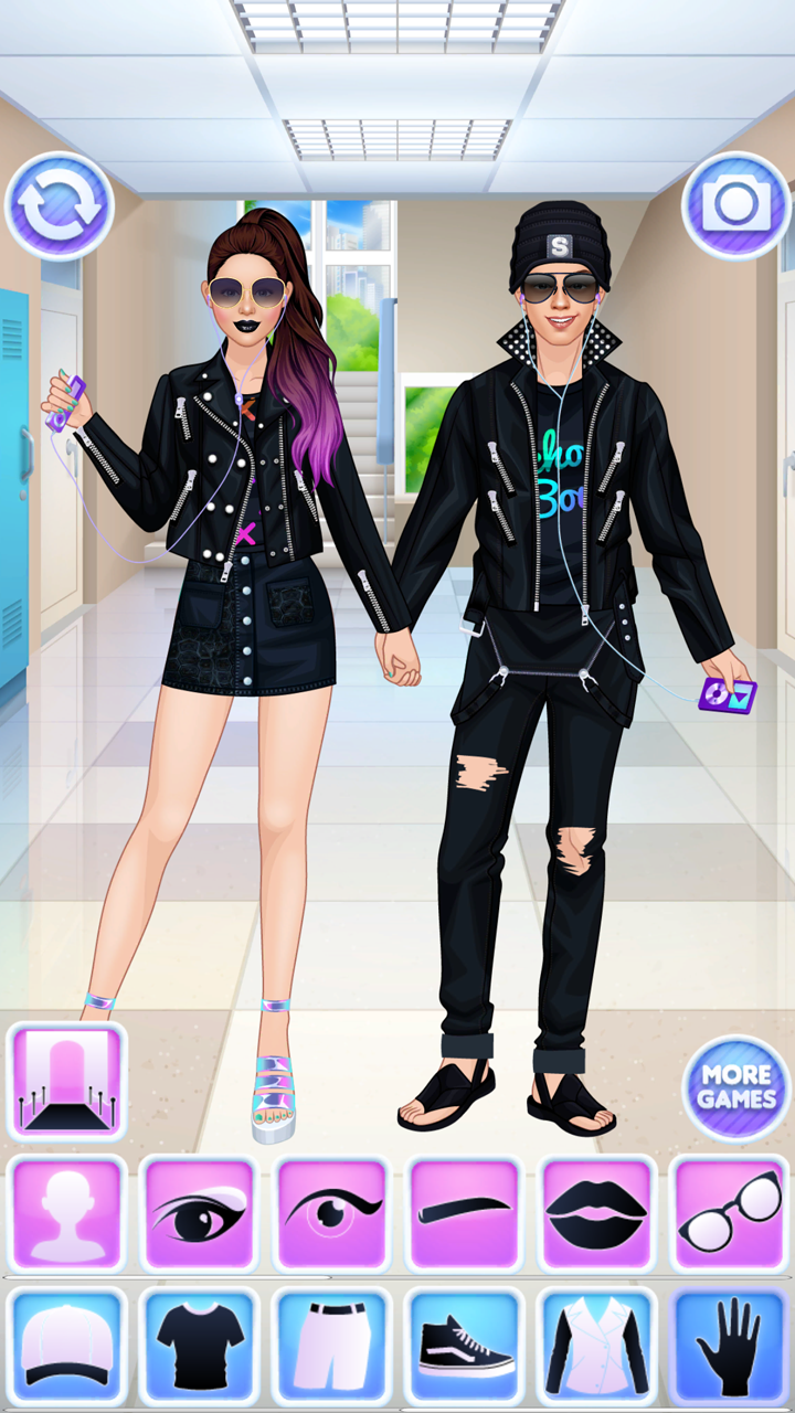 Vestir Casal do Ensino Médio : Menina & Menino Makeover Jogo:Amazon.com ...