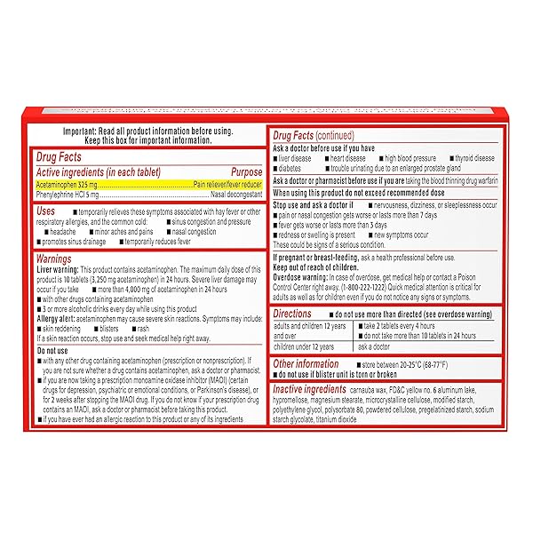 SUDAFED PE PRESSURE + PAIN MAXIMUM STRENGTH CAPLETS FOR ADULTS 24 EA (PACK OF 4)