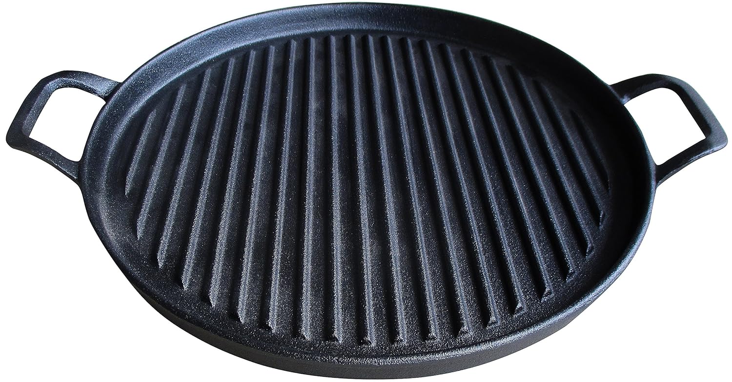 Cast Iron Griddle Pizza Pan Pre Seasoned Grill Amazon Lightning