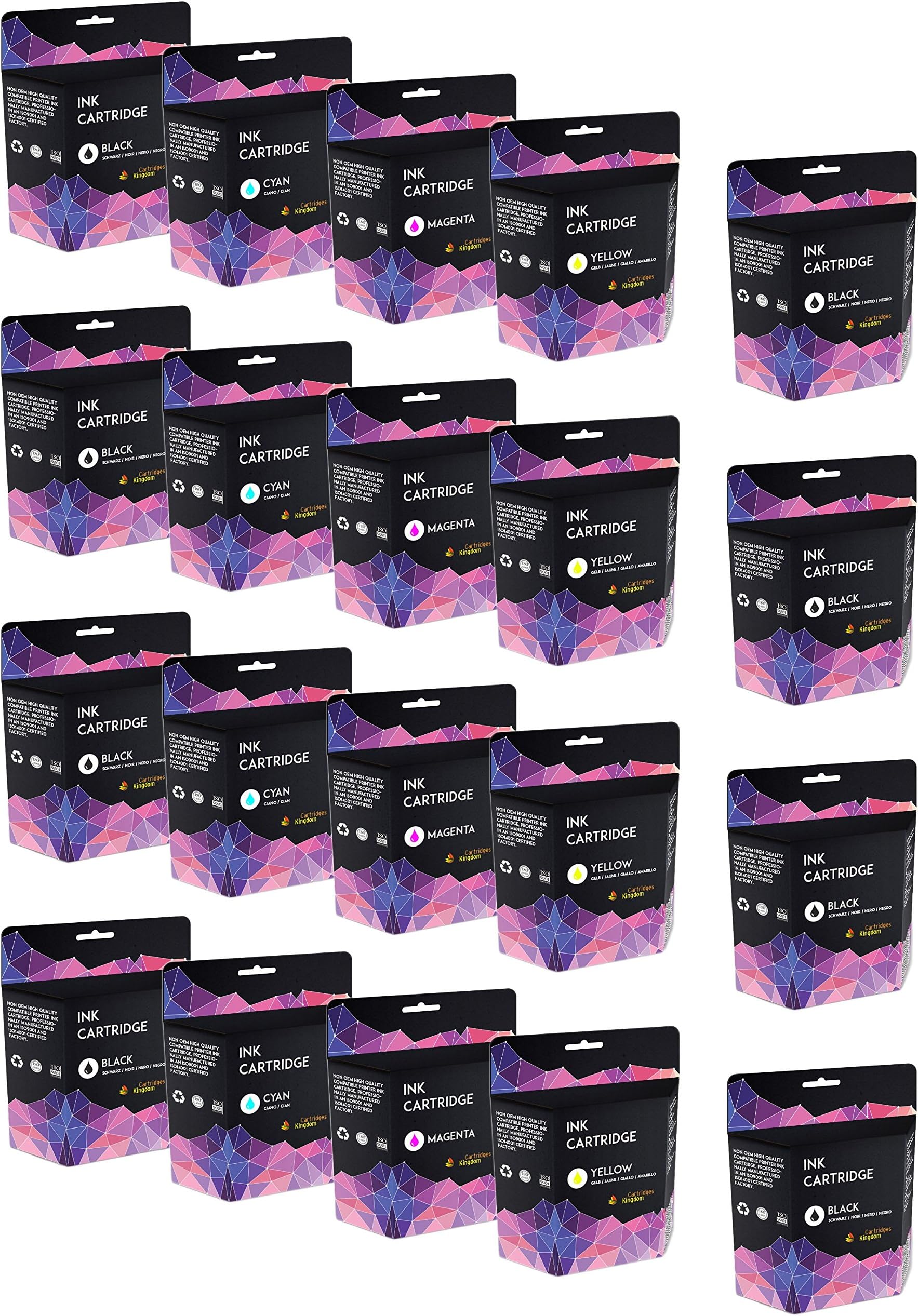 Cartridges Kingdom T7031-7034 XL Pack of 20 Ink Cartridges compatible with Epson WorkForce Pro WP-4015DN WP-4025DW WP-4095DN WP-4515DN WP-4525DNF WP-4535DWF WP-4545DTWF WP-4595DNF