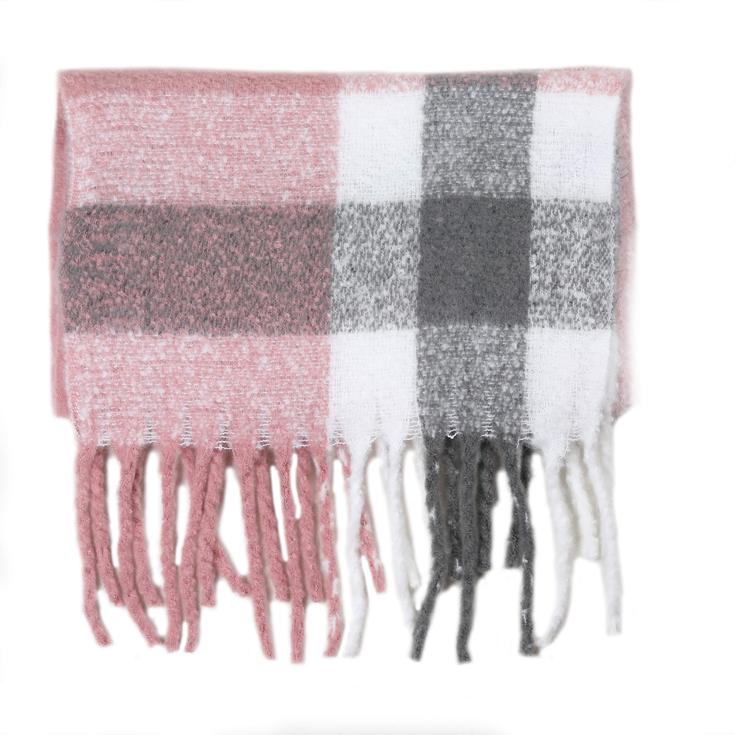 Damen Maedchen Langer Schal 250cm*70cm Deckenstoffschaln Schalcape Winter Schal mit Fransen und spitzen Enden XXL (Rosa, One size)