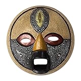 NOVICA Artisan Handmade African Wood Mask Round