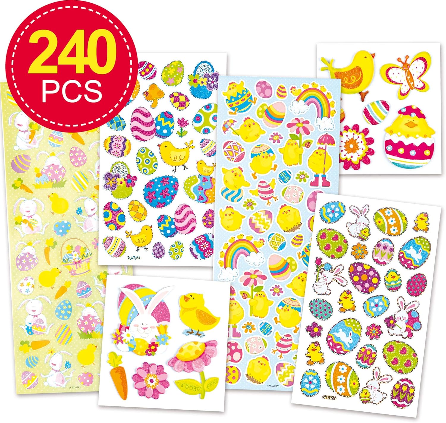 Baker Ross Easter Sticker Value Pack, Spring Self Adhesive