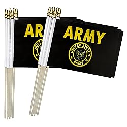 TSMD US Army Gold Crest Stick Flags Small Mini Hand