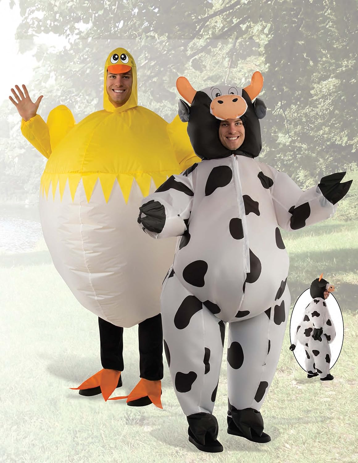 Men's Inflatable Cow Costume, Standard: Clothing