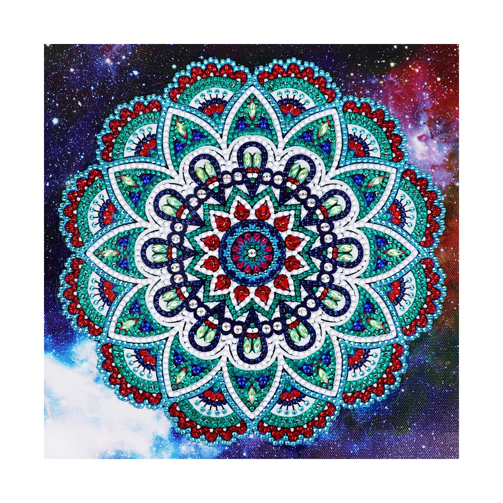 VETPW 5D DIY Mandala Pattern Special Shaped Diamond Rhinestone Painting, Rhinestone Diamond DIY Painting Embroidery Pictures Cross Stitch Craft Arts for Home Wall Decor (30x30CM)