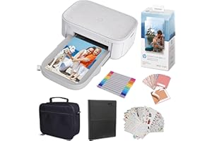 HP Sprocket Studio Plus 4x6” Instant Photo Printer – Bundle: Photo Album, Markers, Photo Paper, and Stickers.