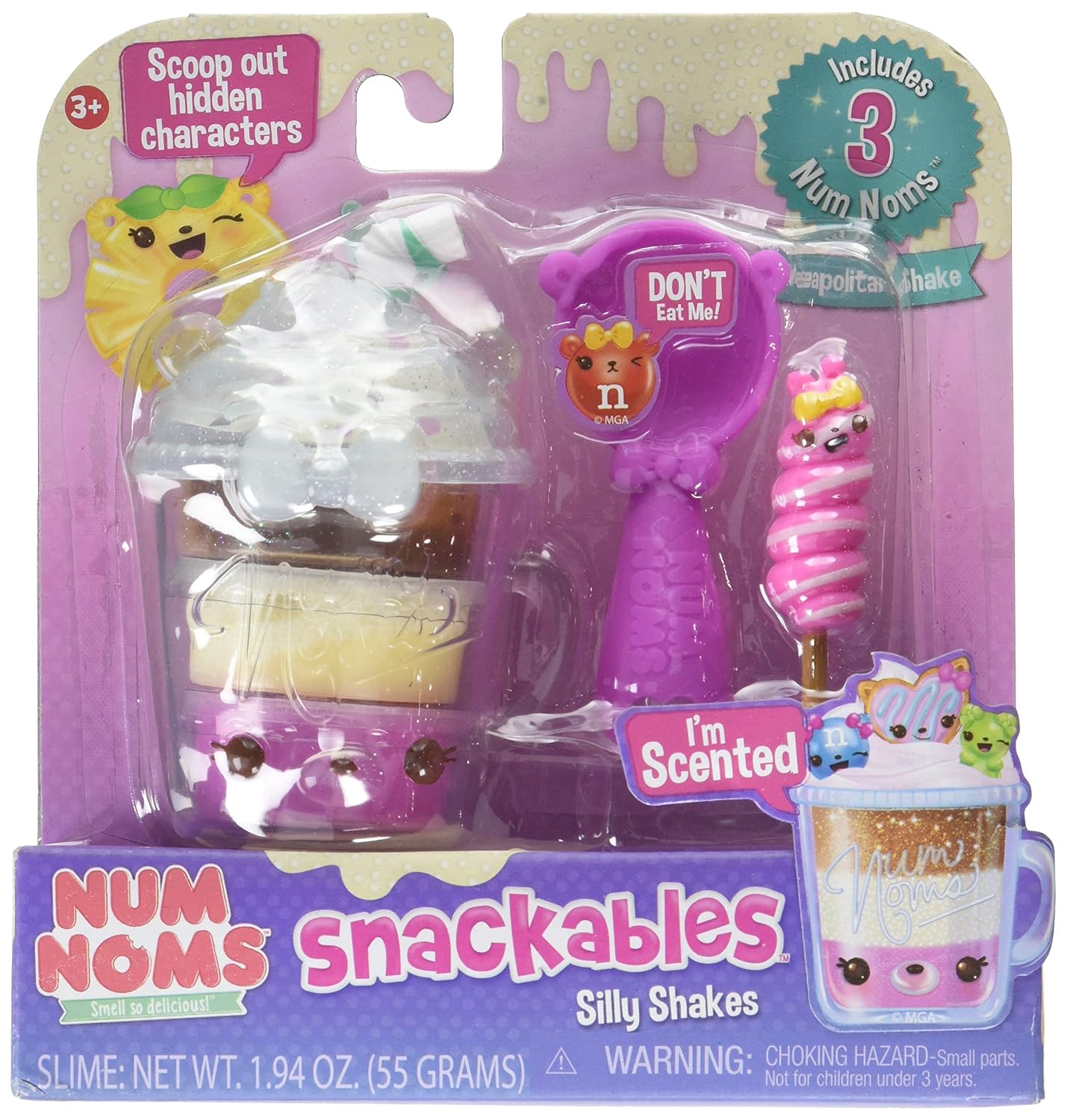 Num Noms 554370 Snackables Silly Shakes- Neapolitan Shake, Multicolor
