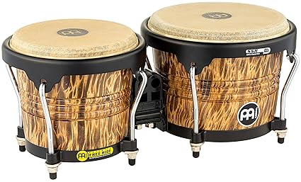 Meinl Bongos With Wood Shells Leopard Burl Finish Not Made In China Free Ride Suspension System And Natural Skin Heads 2 Year Warranty Fwb190lb Amazon In Musical Instruments