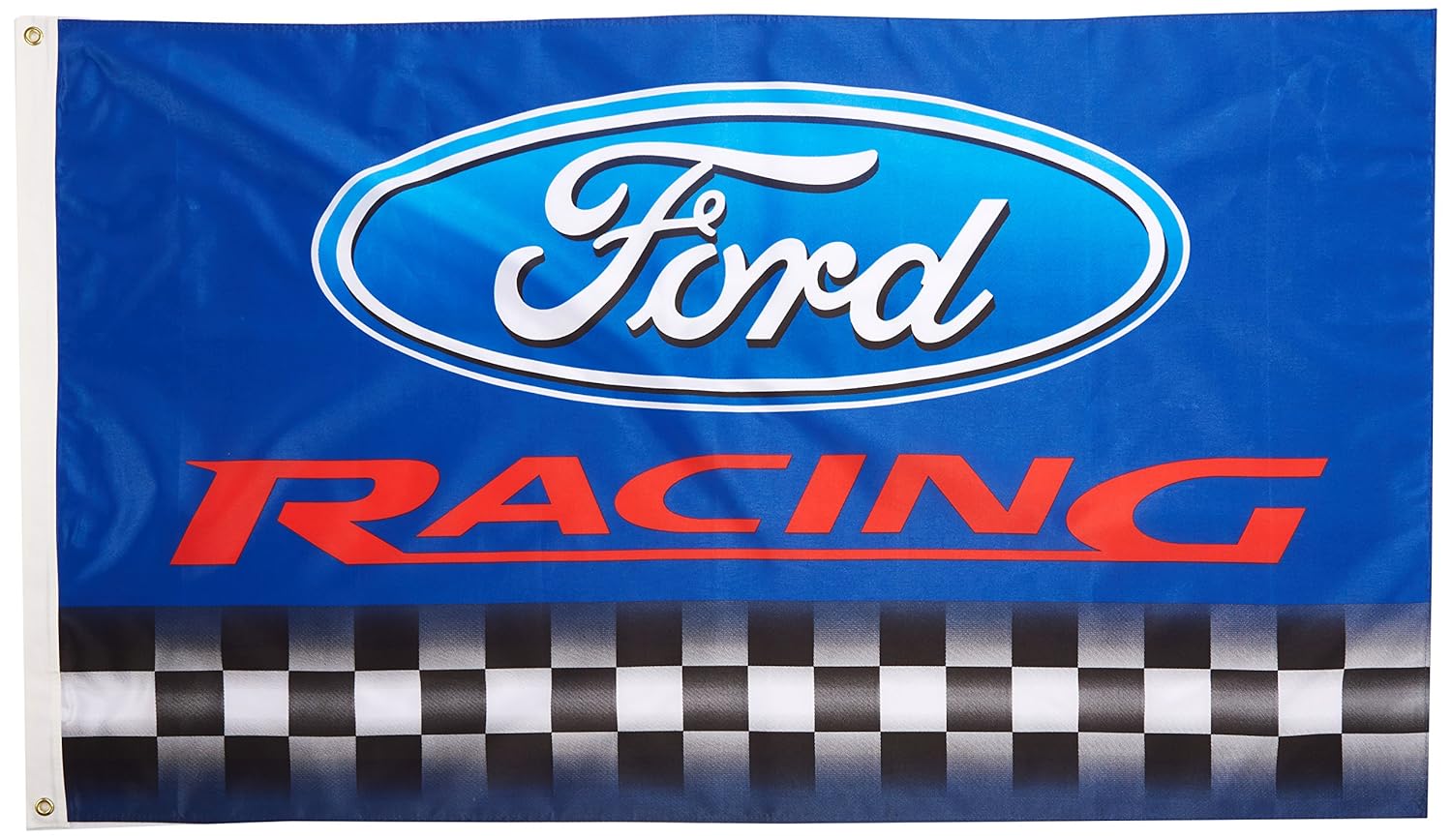 Ford Racing Flag 3 X5 Blue W Black White Checkerboard Banner