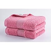 Babiclean 16x28 Premium Quality Ultra Soft and Highly Absorbent heavey Pure Pink Hand Towel Durable for Bathroom, Hotel, Spa, Salon and Gym Set of 2