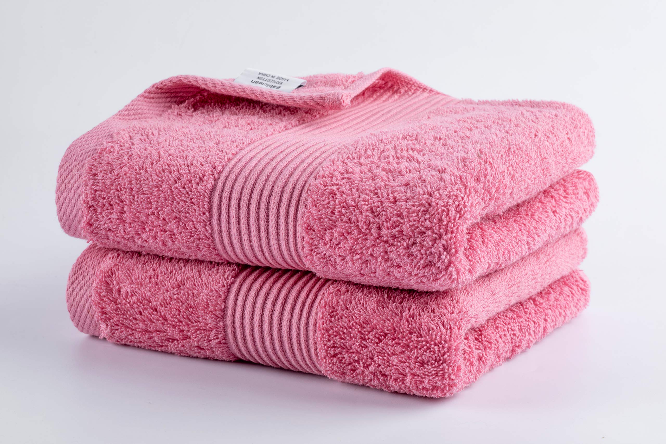 Babiclean Cotton Rose Pink Hand Towels for Bathroom 40x80 Towel Set of 2 Highly Absorbent Light Weight and Fast Dry Cotton Hand Towel Durable and Multipurpose for Bathroom, Hotel, Spa, Salon and Gym