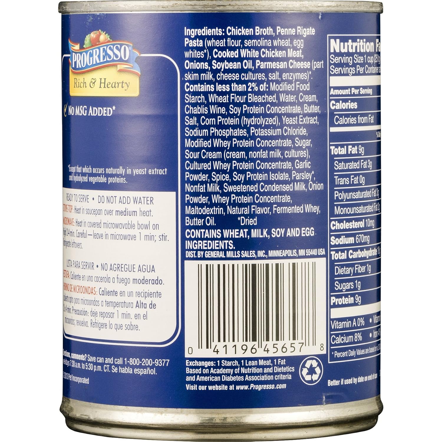 Amazon.com : Progresso Soup, Rich & Hearty Creamy Alfredo with Penne & Chicken, 18.5oz Can (Pack of 6) : Grocery & Gourmet Food