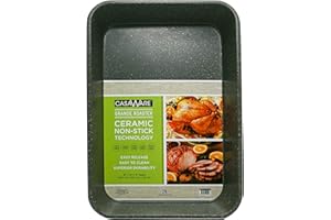casaWare Grande Lasagna/Roaster Pan 18 x 12 x 3-Inch - Extra Large, Ceramic Coated NonStick (Silver Granite)