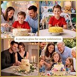 SHATCHI Gold Birthday Number 0 Candle, Milestone Cake Topper, 4.5x3x1 cm view 7