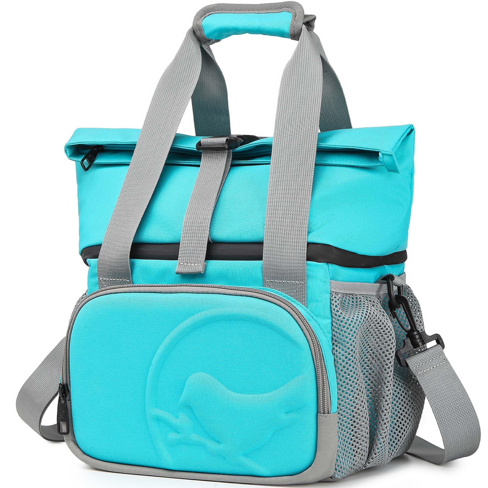 Photo 1 of SUNNY BIRD Dual Compartment Lunch Bag Insulated Lunch Box for Women and Men (Aqua Blue 01)