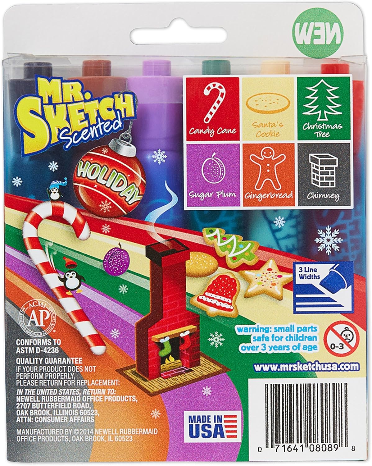 Mr. Sketch Scented Markers, Chisel Tip, Holiday Colors , 6-Count: Office Products