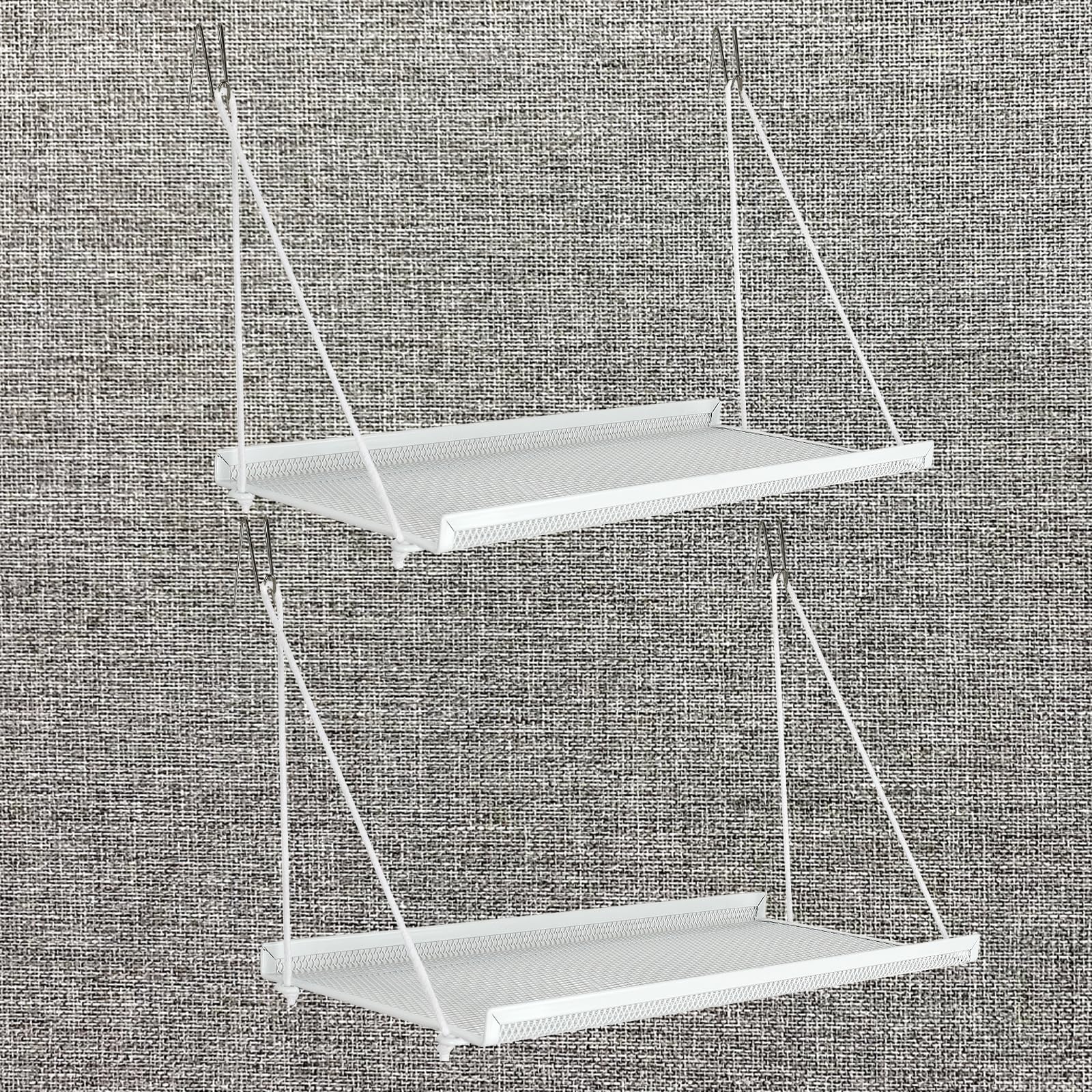 Photo 1 of Comastbo 2 Sets Fabric Wall Cubicle Shelves with Hook for Office Cubicle Decor, Cubicle Organizer Storage Shelf with Rope ?DIY Adjustable Size Cubicle Accessory Desk
