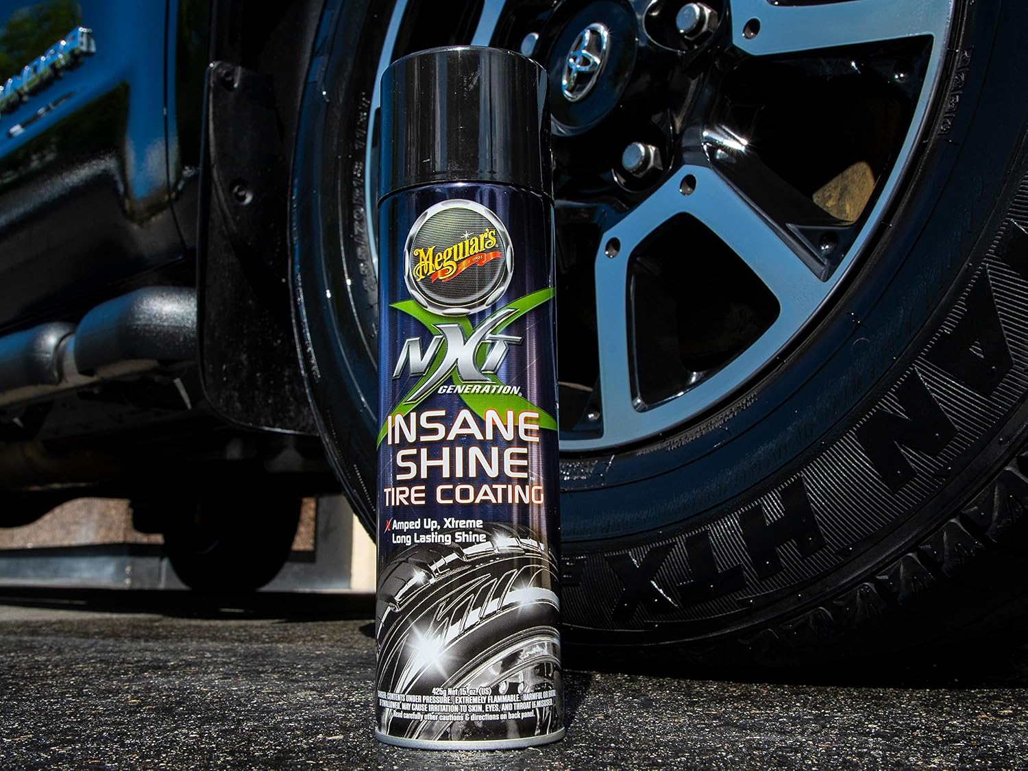 MEGUIAR'S NXT Generation Insane Shine Tire Coating – Aerosol Spray for Insane Gloss – G13115, 15 oz: Automotive