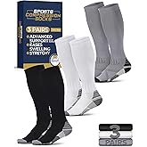 Pembrook 3 Pairs Compression Socks 20-30 mmHg - Compression Socks for Women and Men | Running, Athletic, Travel, Nurses