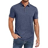 PEGENO Mens Polo Shirts Short Sleeve Casual Cotton Golf Shirts Performance Polo Shirts for Men