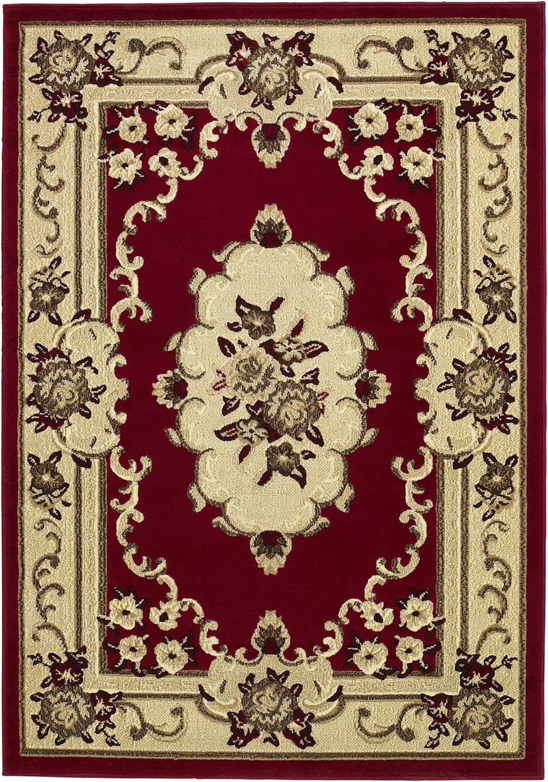 HomeLinenStore Traditional Four Way Bound Design Durable Tufted Rugs/Carpet Rugs, Red - 120 x 170cm