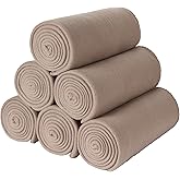 Special SG Glory Fleece Throw Blanket Set Bulk for Travel Kids Outdoor Wedding Pet (Camel, Pack of 6 50x60 Inches)