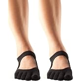 toesox Women's Bellarina Full Toe Grip Socks, Multi Pack - Non-Slip Pilates Socks, Yoga Socks with Grips, Barre Socks