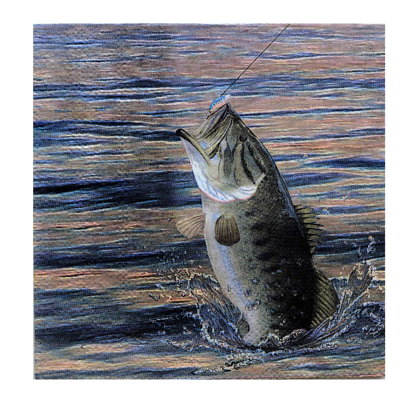 HAVERCAMP 16 Count Gone Fishin' Beverage or Cocktail Napkins | Party Collection Pack of 16 Blue for Birthday, Retirement, Father's Day