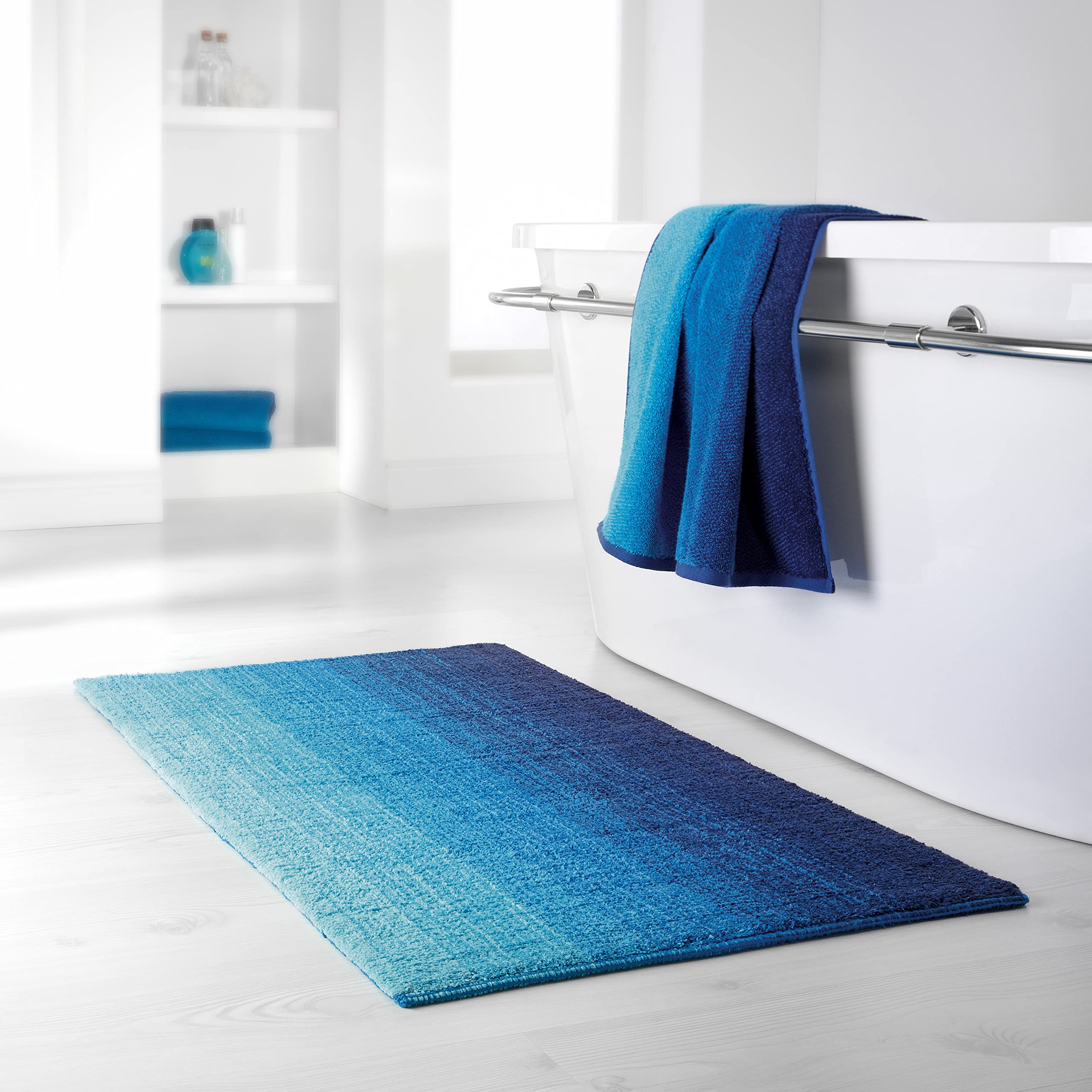 Dyckhoff 0928529400 Colori-Quality 1500 g/M², 1 Bath Mat 70 x 120 cm 100% Organic Cotton, Blue