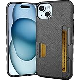 Smartish® iPhone 15 Plus Wallet Case - Wallet Slayer Vol. 2 [Slim + Protective] Credit Card Holder w/Kickstand - Drop Tested Hidden Card Slot Compatible w/Apple iPhone 15 Plus - Black Tie Affair