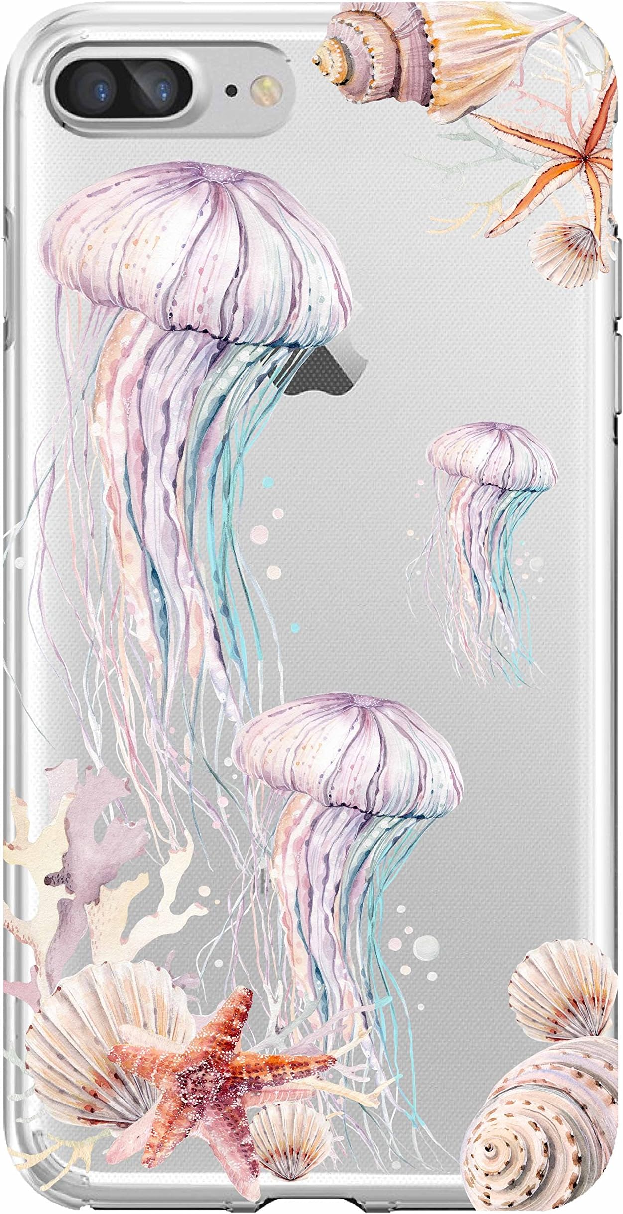 Shark Summer Aloha Ocean Collection Sea Shell sea Turtle Jellyfish Clear Back case for iPhone 6 Plus