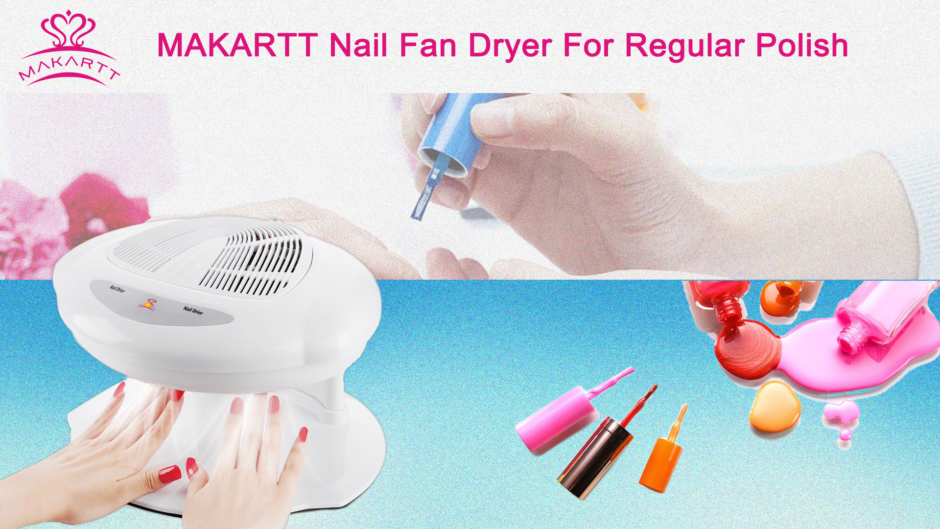 Makartt Professional Air Nail Fan Blow Dryer Machine Automatic Sensor