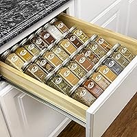Lynk Professional Spice Rack Tray Insert 4-Tier Heavy Gauge Steel Drawer Organizer for Kitchen Cabinets, Silver Metallic…