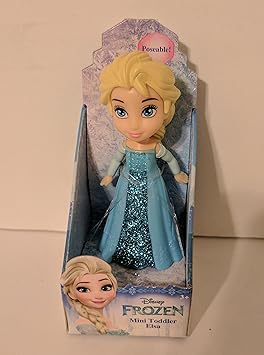 Disney Princess Poseable Elsa Movie Dress Mini Toddler Glitter Frozen Doll 3