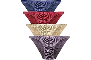 Barbra Lingerie Mens Satin Bikini Briefs Panties S to 3XL Silky Sexy Mens Underwear Multi Pack
