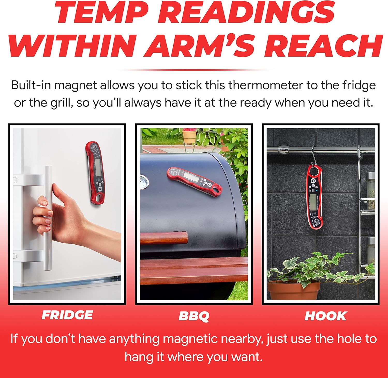 Alpha Grillers Instant Read Meat Thermometer for Grill and Cooking. Best Waterproof Ultra Fast Thermometer with Backlight & Calibration. Digital Food Probe for Kitchen, Outdoor Grilling and BBQ!: Kitchen & Dining