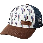 ARIAT Women's Cactus Design Cap with Faux Leather Patch and Mesh Back