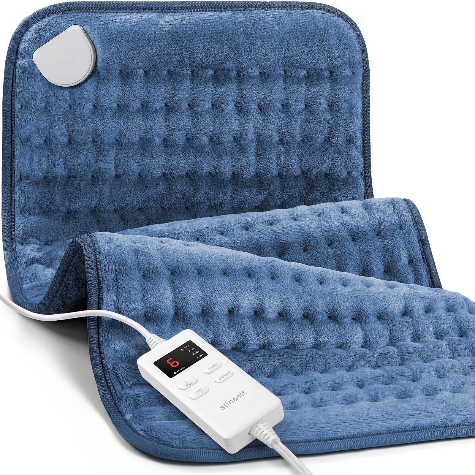 Photo 1 of Heating Pad for Back Pain & Period Cramps, Electric Heating Pad for Neck and Shoulders and Back with Auto Shut Off Large, Gifts for Women, Men, Navy Blue