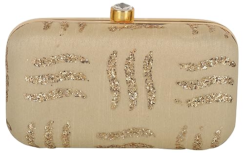 Tooba Handicraft Party Wear Hand Embroidered Box Clutch Bag Purse For Bridal, Casual, Party, Wedding