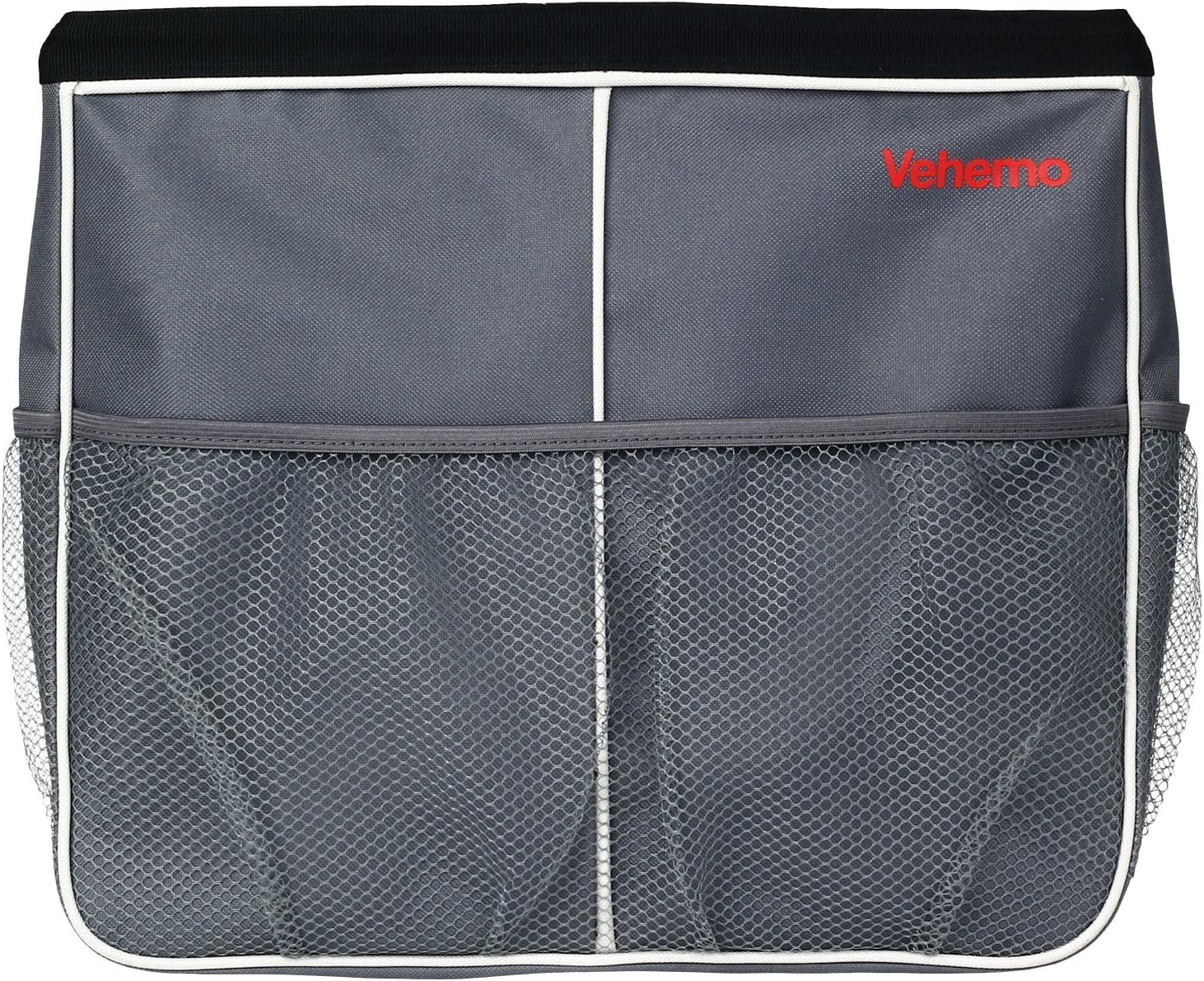Vehemo Car Seat Back Organizer, Car Garbage Can, Multi-pocket Travel Storage Bag with 3 Side Pockets for Toys, Snacks, Cans, Drinks. (Gray)