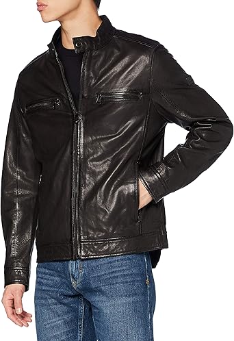 blouson cuir camel homme